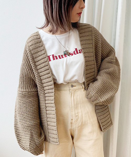 apres jour(アプレジュール)の「手編み風トッパーカーディガン【ZOZOTOWN限定アイテム】19AW★(カーディガン/ボレロ・レディース・カーキ/モカ/ラベンダー/ライトベージュ・フリー)」の13枚目の写真