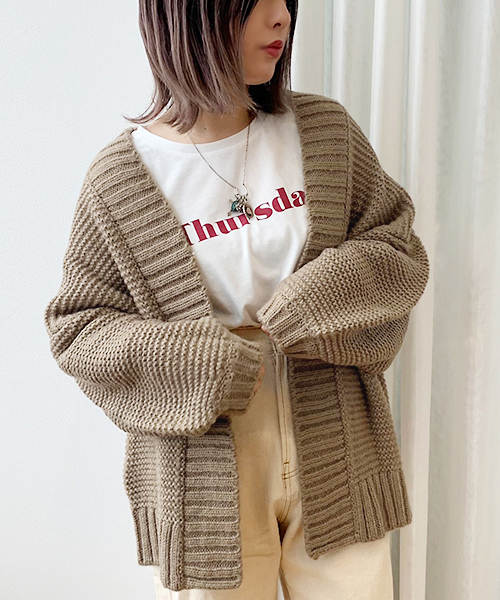 apres jour(アプレジュール)の「手編み風トッパーカーディガン【ZOZOTOWN限定アイテム】19AW★(カーディガン/ボレロ・レディース・カーキ/モカ/ラベンダー/ライトベージュ・フリー)」の14枚目の写真