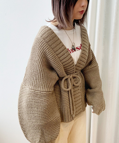 apres jour(アプレジュール)の「手編み風トッパーカーディガン【ZOZOTOWN限定アイテム】19AW★(カーディガン/ボレロ・レディース・カーキ/モカ/ラベンダー/ライトベージュ・フリー)」の15枚目の写真