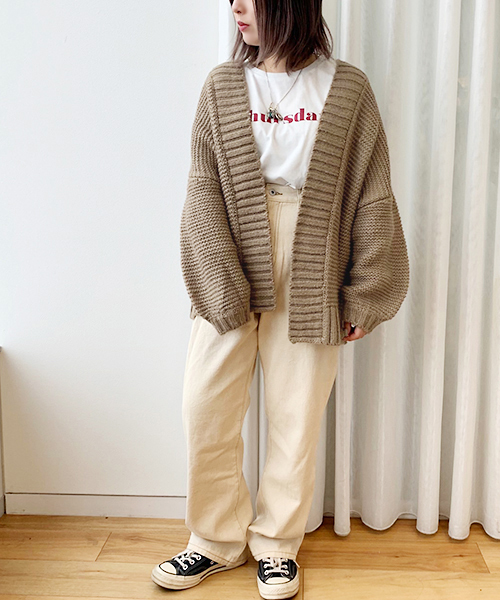 apres jour(アプレジュール)の「手編み風トッパーカーディガン【ZOZOTOWN限定アイテム】19AW★(カーディガン/ボレロ・レディース・カーキ/モカ/ラベンダー/ライトベージュ・フリー)」の17枚目の写真