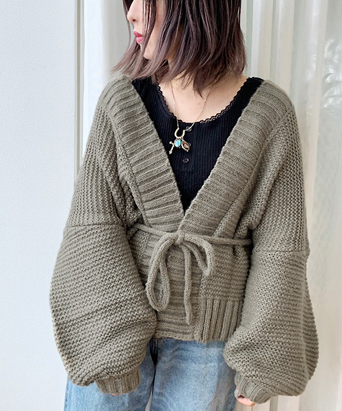 apres jour(アプレジュール)の「手編み風トッパーカーディガン【ZOZOTOWN限定アイテム】19AW★(カーディガン/ボレロ・レディース・カーキ/モカ/ラベンダー/ライトベージュ・フリー)」の19枚目の写真
