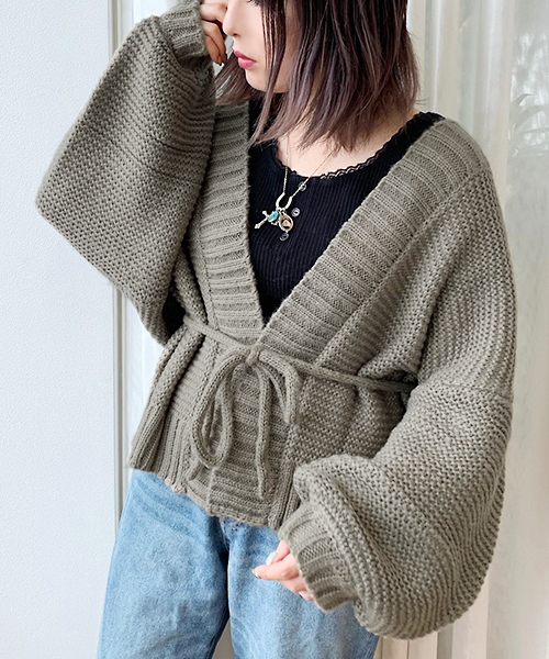 apres jour(アプレジュール)の「手編み風トッパーカーディガン【ZOZOTOWN限定アイテム】19AW★(カーディガン/ボレロ・レディース・カーキ/モカ/ラベンダー/ライトベージュ・フリー)」の20枚目の写真