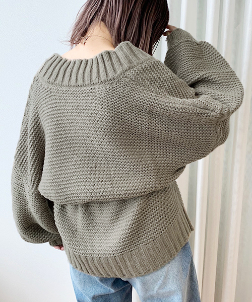 apres jour(アプレジュール)の「手編み風トッパーカーディガン【ZOZOTOWN限定アイテム】19AW★(カーディガン/ボレロ・レディース・カーキ/モカ/ラベンダー/ライトベージュ・フリー)」の22枚目の写真