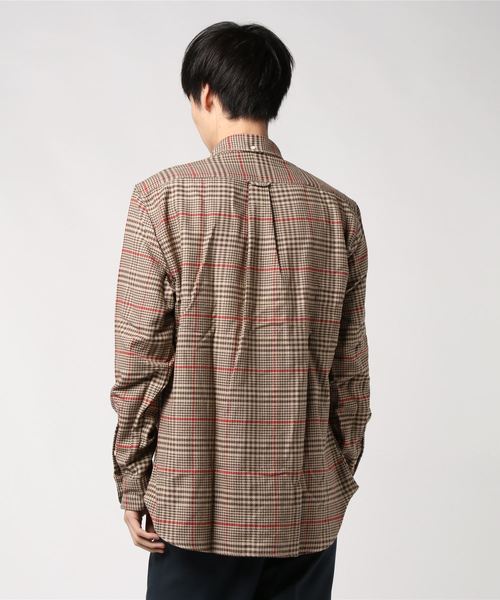 GITMAN VINTAGE(ギットマン ヴィンテージ)の「GITMAN VINTAGE/ギットマンヴィンテージ COTTON HOUNDSTOOTH TWEED SHIRT(シャツ/ブラウス・メンズ・ブラウン/ネイビー・M/L)」の4枚目の写真
