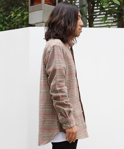GITMAN VINTAGE(ギットマン ヴィンテージ)の「GITMAN VINTAGE/ギットマンヴィンテージ COTTON HOUNDSTOOTH TWEED SHIRT(シャツ/ブラウス・メンズ・ブラウン/ネイビー・M/L)」の17枚目の写真