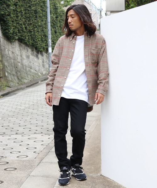 GITMAN VINTAGE(ギットマン ヴィンテージ)の「GITMAN VINTAGE/ギットマンヴィンテージ COTTON HOUNDSTOOTH TWEED SHIRT(シャツ/ブラウス・メンズ・ブラウン/ネイビー・M/L)」の6枚目の写真