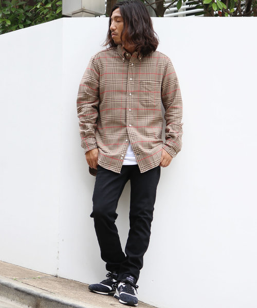 GITMAN VINTAGE(ギットマン ヴィンテージ)の「GITMAN VINTAGE/ギットマンヴィンテージ COTTON HOUNDSTOOTH TWEED SHIRT(シャツ/ブラウス・メンズ・ブラウン/ネイビー・M/L)」の5枚目の写真