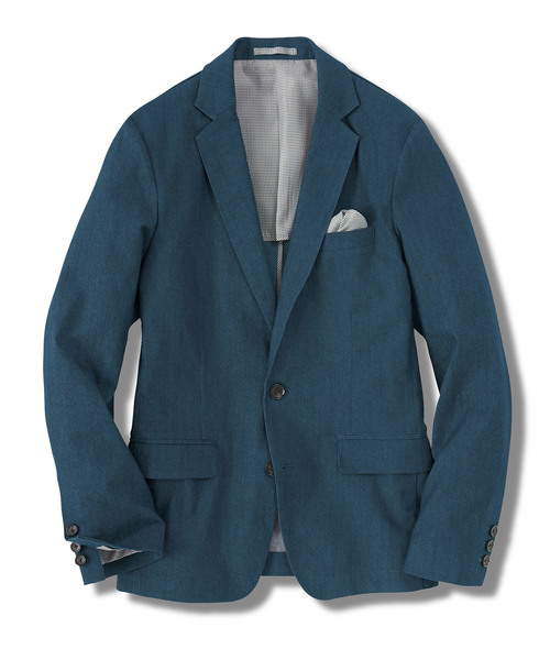 semantic design(セマンティックデザイン)の「セマンティックデザイン/semantic design デニムストレッチ2釦テーラードジャケット(テーラードジャケット)」|ブルー