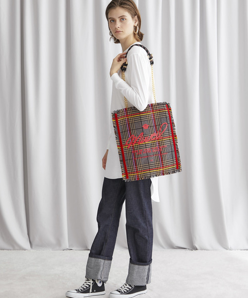 MUVEIL(ミュベール)の「【MUVEIL(ミュベール)】フィルムチェックトートバッグ MA93EBG003(トートバッグ・レディース・ブラック/ブラウン・FREE)」の13枚目の写真