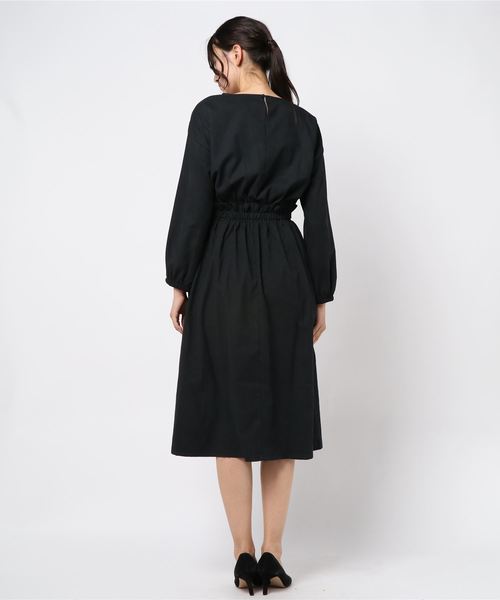 STYLEBLOCK（スタイルブロック）の「ツイルピーチウエストリボンワンピース（ワンピース・レディース・ブラック/ベージュ/キャメル/テラコッタ・M）」の6枚目の写真