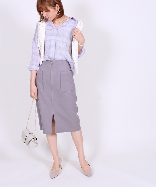 12Twelve Agenda(トゥエルブ アジェンダ)の「ウール両ポケタイトスカート(スカート・レディース・ピンク/ラベンダー/ベージュ・S/M)」の9枚目の写真