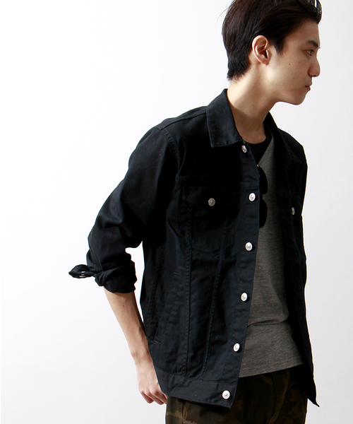 WEGO（ウィゴー）の「WEGO/カラーGジャン（デニムジャケット・メンズ・ブラック/ネイビー/ワイン・MEDIUM/LARGE）」の2枚目の写真