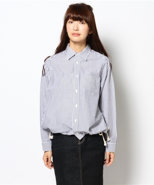 BEAMS BOY（ビームスボーイ）の「◎BEAMS BOY / サイドスリット ドローコード シャツ（シャツ/ブラウス・レディース・ワイン/インディゴブルー/ネイビー・ONE SIZE）」の13枚目の写真