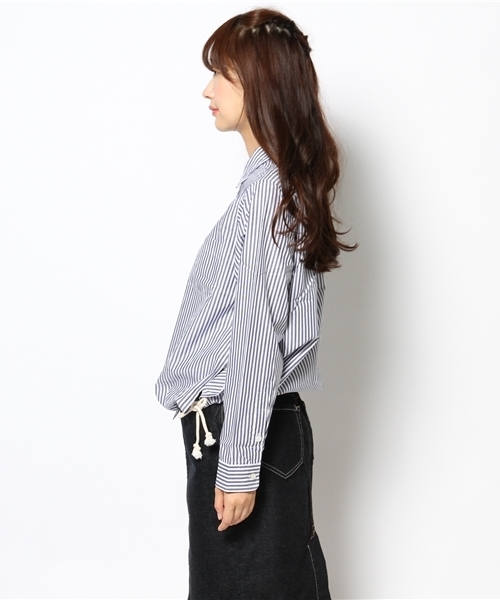 BEAMS BOY（ビームスボーイ）の「◎BEAMS BOY / サイドスリット ドローコード シャツ（シャツ/ブラウス・レディース・ワイン/インディゴブルー/ネイビー・ONE SIZE）」の7枚目の写真