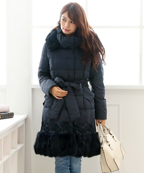 高級 EPOCA ダウンコート ラクーンファー キルティング ベルト付 黒 40 楽天市場】ラクーンファー付きダウンコート メンズ 秋冬