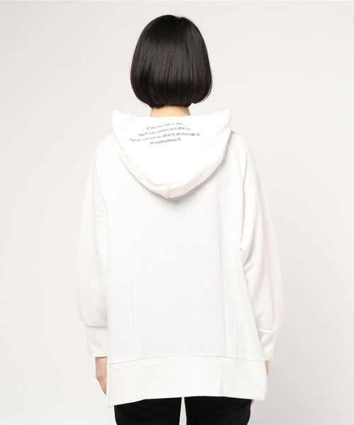 PUAL CE CIN（ピュアルセシン）の「【WEARISTA yukiさん着用】裏毛パーカープルオーバー（Tシャツ/カットソー・レディース・ホワイト/ネイビー/サックスブルー/ピンク/オートミール・FREE）」の10枚目の写真