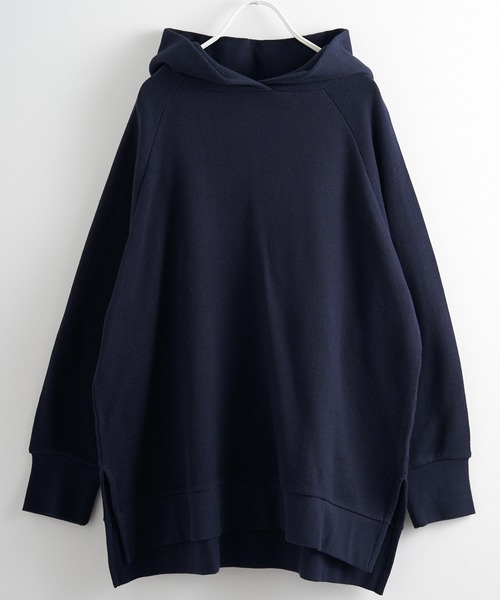 PUAL CE CIN（ピュアルセシン）の「【WEARISTA yukiさん着用】裏毛パーカープルオーバー（Tシャツ/カットソー・レディース・ホワイト/ネイビー/サックスブルー/ピンク/オートミール・FREE）」の4枚目の写真