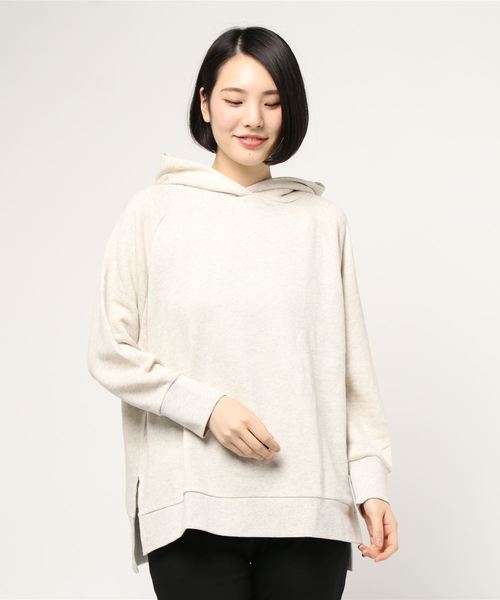PUAL CE CIN（ピュアルセシン）の「【WEARISTA yukiさん着用】裏毛パーカープルオーバー（Tシャツ/カットソー・レディース・ホワイト/ネイビー/サックスブルー/ピンク/オートミール・FREE）」の14枚目の写真