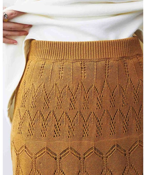 MEDE19F（メデジュウキュウ）の「ＭＥＤＥ１９Ｆ　透かし編みニットスカート（スカート・レディース・アイボリー/キャメル・MEDIUM/LARGE/X-LARGE/NM）」の13枚目の写真