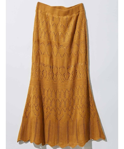 MEDE19F（メデジュウキュウ）の「ＭＥＤＥ１９Ｆ　透かし編みニットスカート（スカート・レディース・アイボリー/キャメル・MEDIUM/LARGE/X-LARGE/NM）」の15枚目の写真
