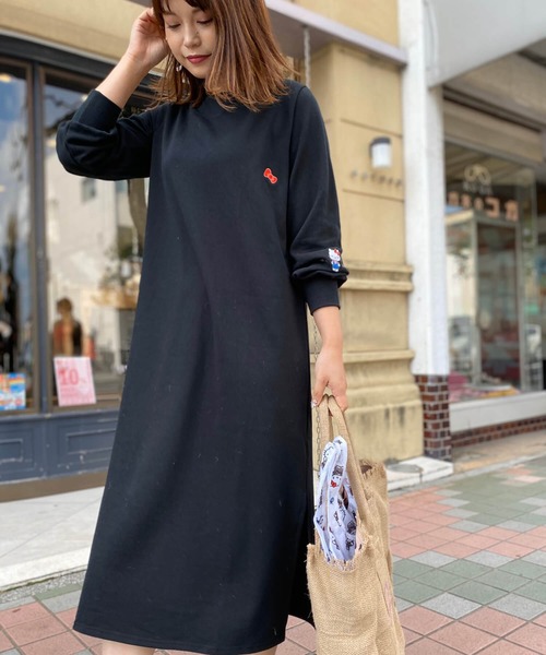 Hello ワンピース Kitty Kitty 裏毛ワンピース ワンピース ハローキティコラボ ハローキティコラボ のファッション