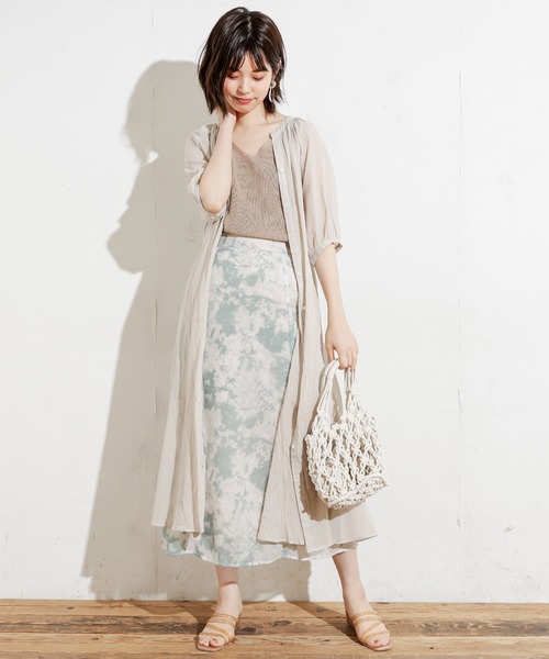 natural couture（ナチュラルクチュール）の「綿シフォンシアーシャツワンピース（ワンピース・レディース・ブラック/グレイッシュベージュ/グリーン/ラベンダー・FREE）」の10枚目の写真