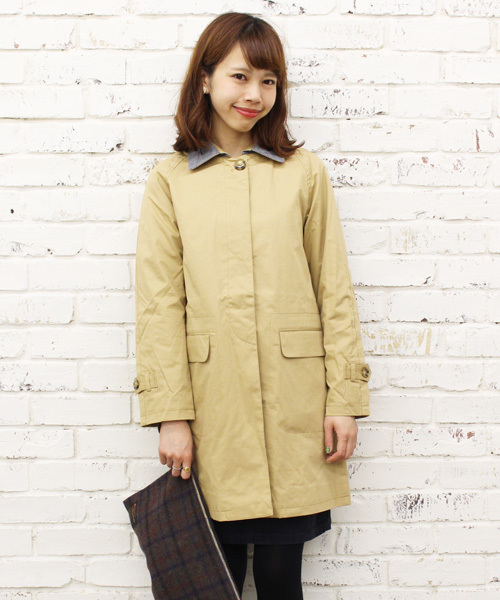 Kastane（カスタネ）の「【Kastane】取外しステンカラーコート（ステンカラーコート・レディース・ベージュ/ネイビー/ダークブラウン・FREE）」の6枚目の写真