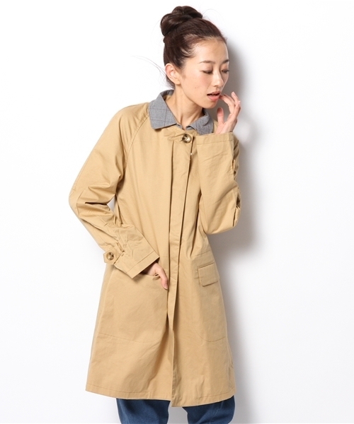 Kastane（カスタネ）の「【Kastane】取外しステンカラーコート（ステンカラーコート・レディース・ベージュ/ネイビー/ダークブラウン・FREE）」の4枚目の写真