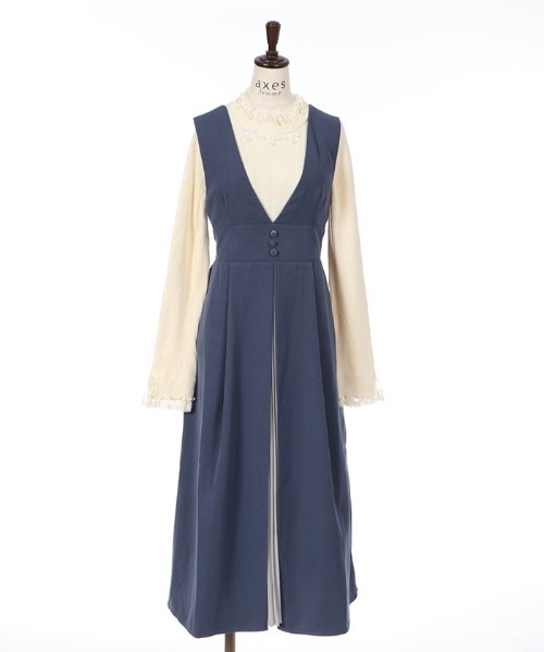 axes femme(アクシーズファム)の「センタープリーツジャンスカ(ワンピース・レディース・ブルー/ブラウン/パープル・MEDIUM)」の14枚目の写真