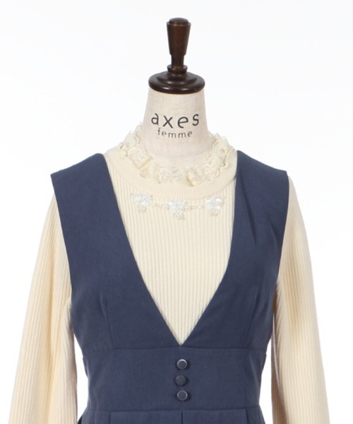 axes femme(アクシーズファム)の「センタープリーツジャンスカ(ワンピース・レディース・ブルー/ブラウン/パープル・MEDIUM)」の10枚目の写真