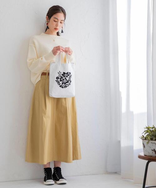 coen（コーエン）の「ロングフレアワークスカート（スカート・レディース・オリーブ/ダークグレー/ベージュ・MEDIUM/SMALL）」の9枚目の写真