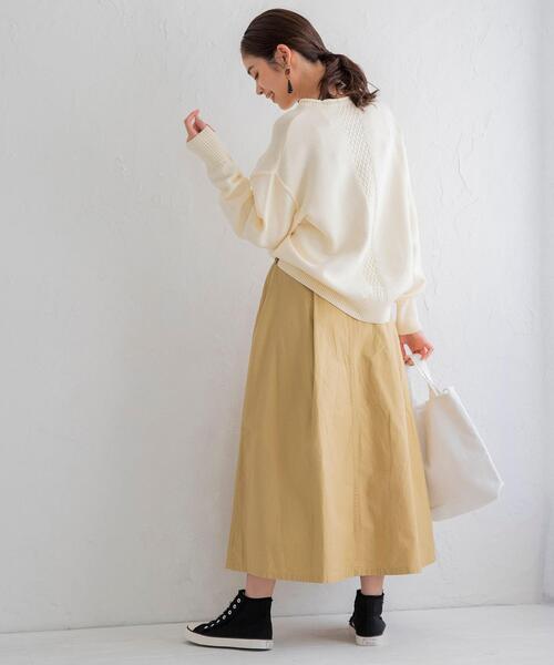 coen（コーエン）の「ロングフレアワークスカート（スカート・レディース・オリーブ/ダークグレー/ベージュ・MEDIUM/SMALL）」の10枚目の写真