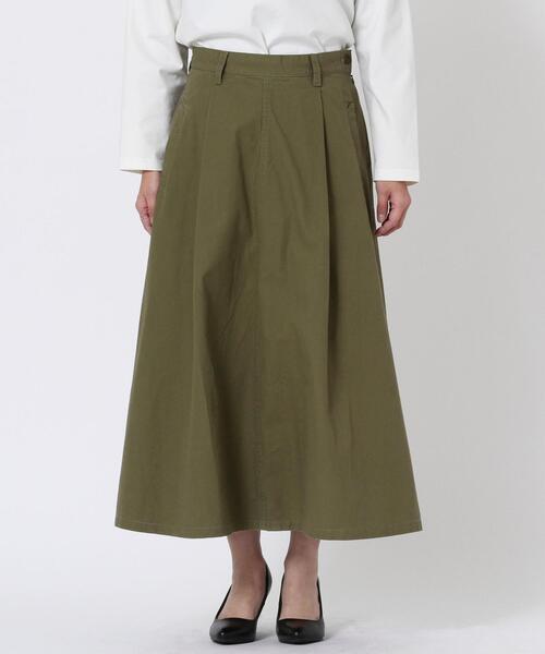 coen（コーエン）の「ロングフレアワークスカート（スカート・レディース・オリーブ/ダークグレー/ベージュ・MEDIUM/SMALL）」の14枚目の写真