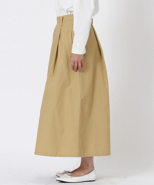 coen（コーエン）の「ロングフレアワークスカート（スカート・レディース・オリーブ/ダークグレー/ベージュ・MEDIUM/SMALL）」の15枚目の写真