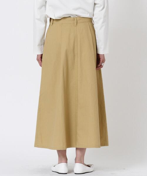 coen（コーエン）の「ロングフレアワークスカート（スカート・レディース・オリーブ/ダークグレー/ベージュ・MEDIUM/SMALL）」の16枚目の写真