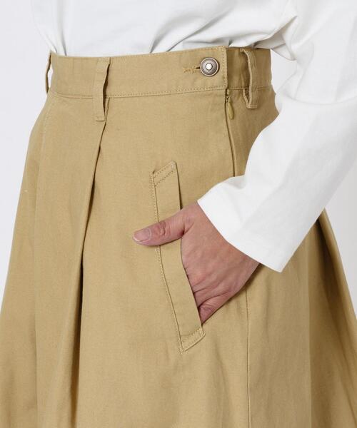 coen（コーエン）の「ロングフレアワークスカート（スカート・レディース・オリーブ/ダークグレー/ベージュ・MEDIUM/SMALL）」の18枚目の写真