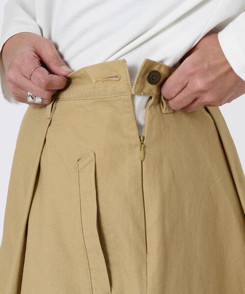 coen（コーエン）の「ロングフレアワークスカート（スカート・レディース・オリーブ/ダークグレー/ベージュ・MEDIUM/SMALL）」の7枚目の写真