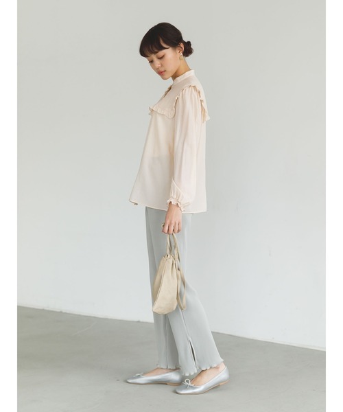 SLURR(スラ―)の「プリーツメローフリルフレアパンツ(その他パンツ・レディース・ベージュ/ミント/ピンク系その他・FREE)」の9枚目の写真