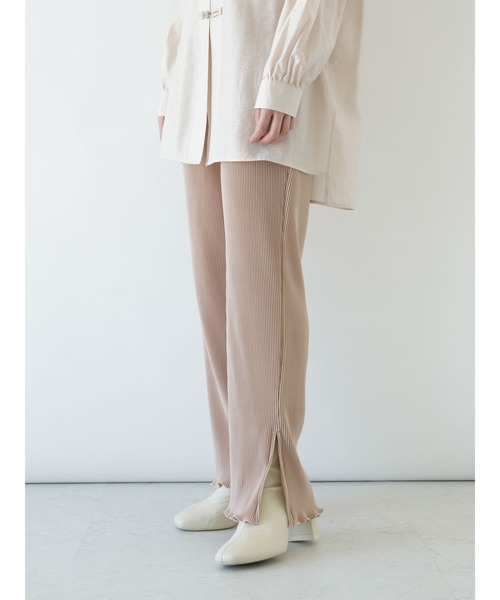 SLURR(スラ―)の「プリーツメローフリルフレアパンツ(その他パンツ・レディース・ベージュ/ミント/ピンク系その他・FREE)」の12枚目の写真