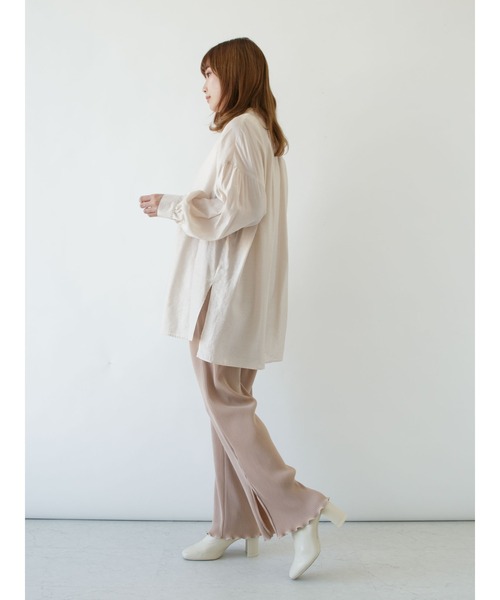 SLURR(スラ―)の「プリーツメローフリルフレアパンツ(その他パンツ・レディース・ベージュ/ミント/ピンク系その他・FREE)」の14枚目の写真