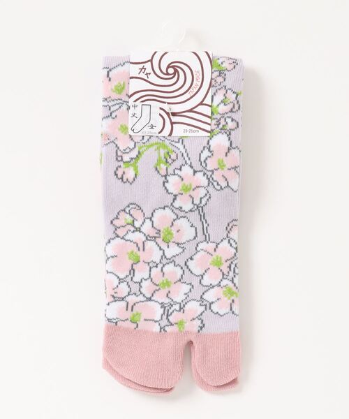 カヤ（カヤ）の「【カヤ】足袋型くつ下23～25cm しだれ桜（ソックス/靴下・レディース・パープル/ピンク/ブルー・FREE）」の14枚目の写真