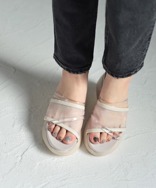 SESTO（セスト）の「シースルー&クリアストラップの厚底スポーツサンダル（サンダル・レディース・ブラック/ブラウン/クリア/グレイッシュベージュ・LL/3L/S/M/L）」の17枚目の写真