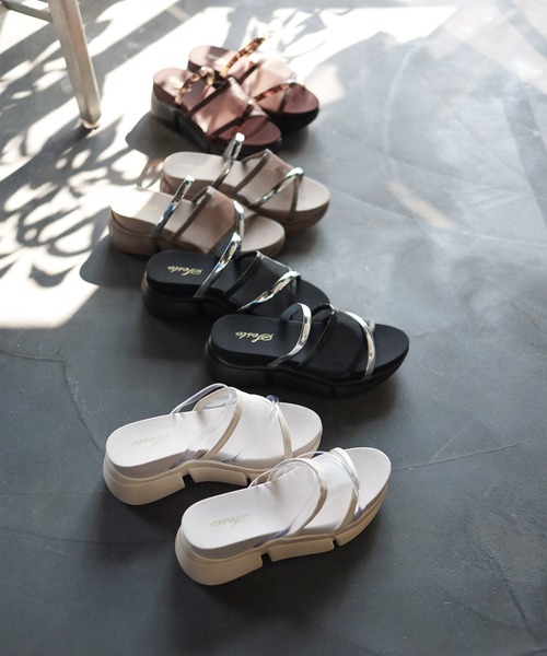 SESTO（セスト）の「シースルー&クリアストラップの厚底スポーツサンダル（サンダル・レディース・ブラック/ブラウン/クリア/グレイッシュベージュ・LL/3L/S/M/L）」の21枚目の写真