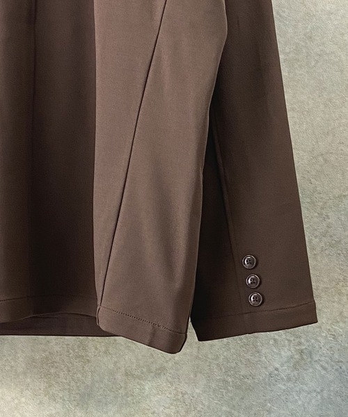 Beno（ビーノ）の「ストレッチカットジョーゼット ワイドシルエット ダブルテーラード ジャケット（テーラードジャケット・メンズ・ブラック/ブラウン/オリーブ/ネイビー/グレー/チャコールグレー/ベージュ/ワイン・L/M/XL）」の10枚目の写真