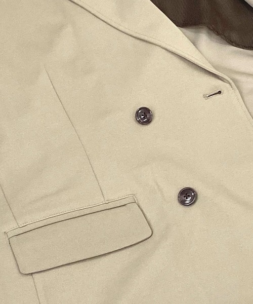 Beno（ビーノ）の「ストレッチカットジョーゼット ワイドシルエット ダブルテーラード ジャケット（テーラードジャケット・メンズ・ブラック/ブラウン/オリーブ/ネイビー/グレー/チャコールグレー/ベージュ/ワイン・L/M/XL）」の14枚目の写真