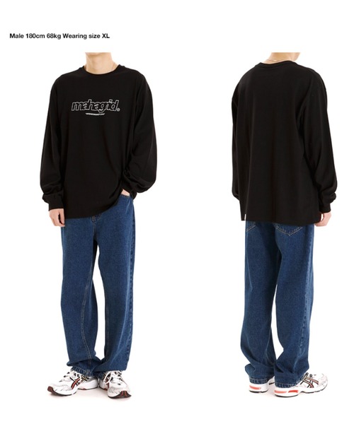 MAHAGRID（マハグリッド）の「『mahagrid/マハグリッド』THIRD LOGO LS TEE/ サードロゴ　長袖Tシャツ（Tシャツ/カットソー・レディース・ホワイト/ブラック/ブルー/チャコールグレー/パープル/ベージュ/ライトグレー/ネイビー/グリーン/ライトブルー・S/M/L/XL）」の18枚目の写真