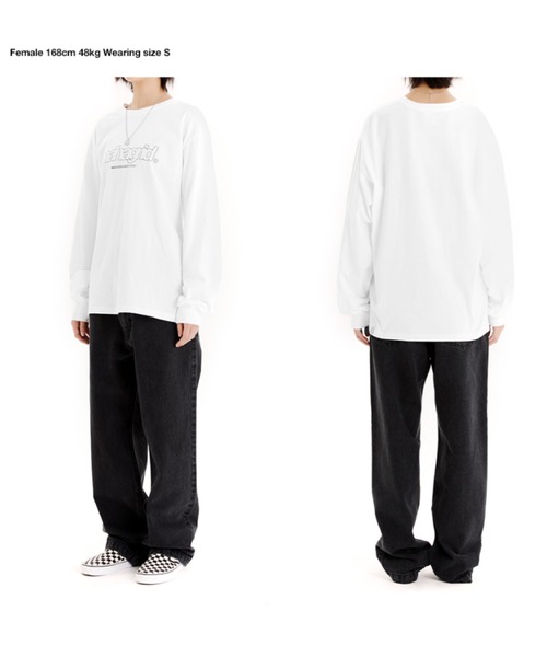 MAHAGRID（マハグリッド）の「『mahagrid/マハグリッド』THIRD LOGO LS TEE/ サードロゴ　長袖Tシャツ（Tシャツ/カットソー・レディース・ホワイト/ブラック/ブルー/チャコールグレー/パープル/ベージュ/ライトグレー/ネイビー/グリーン/ライトブルー・S/M/L/XL）」の14枚目の写真