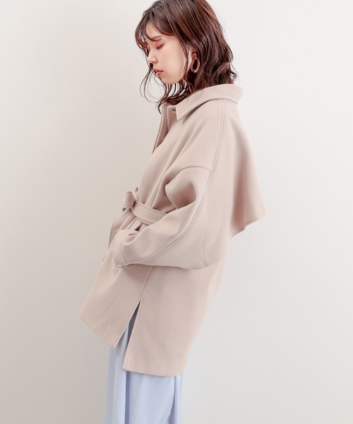 natural couture（ナチュラルクチュール）の「バックフリルおしゃれジャケット（その他アウター・レディース・グリーン系その他/グレイッシュベージュ/アイボリー・FREE）」の12枚目の写真