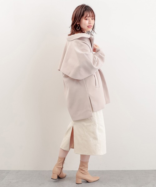 natural couture（ナチュラルクチュール）の「バックフリルおしゃれジャケット（その他アウター・レディース・グリーン系その他/グレイッシュベージュ/アイボリー・FREE）」の9枚目の写真