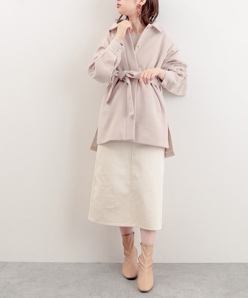 natural couture（ナチュラルクチュール）の「バックフリルおしゃれジャケット（その他アウター・レディース・グリーン系その他/グレイッシュベージュ/アイボリー・FREE）」の7枚目の写真